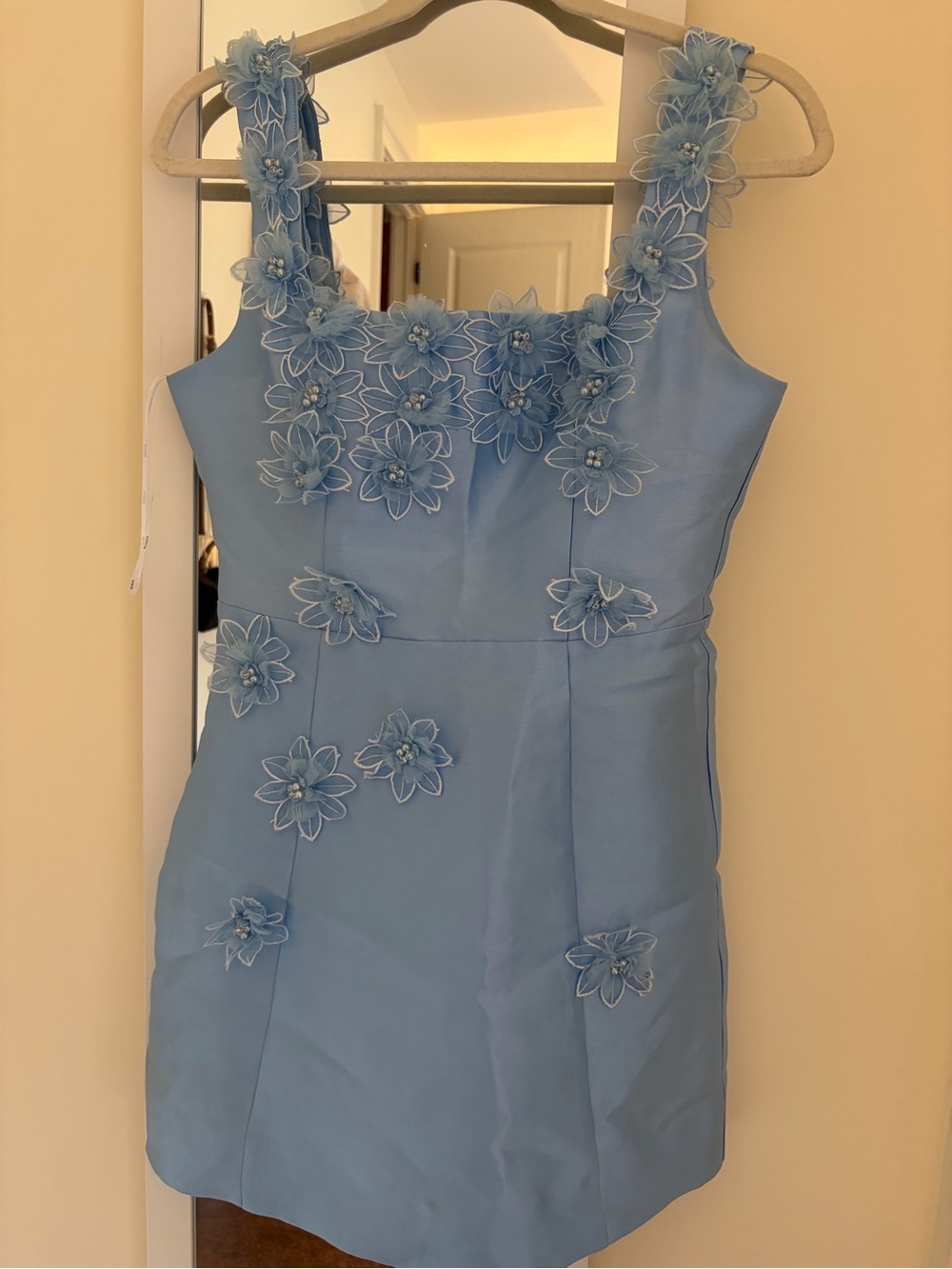 Elliat Light Blue Floral formal mini Dress